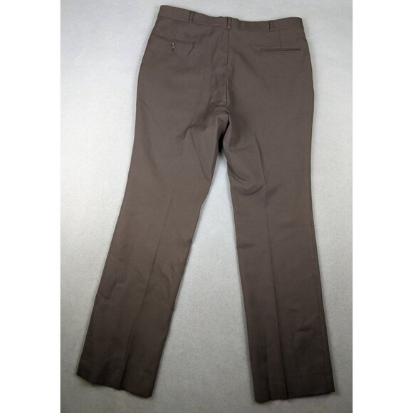 VINTAGE 70s/80s MEN'S TAUPE BROWN SLACKS PANTS - CANYON - SIZE 38X35 - Picture 15 of 16